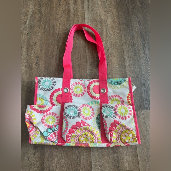 Zip Top Organizing Utility Tote in Citrus Medallion.  Thirty One. - Picture 1 of 9